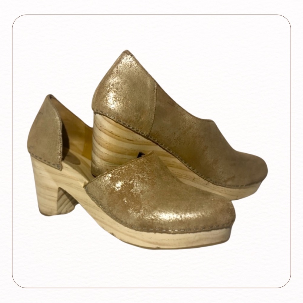 Free People Monroe Metallic Cut Out Clog